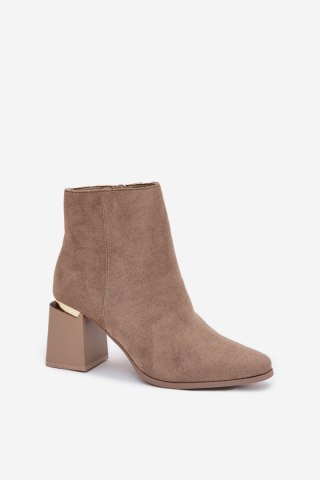 Botki Model Brivelle 7607-2 Beige Zamsz - Step in style