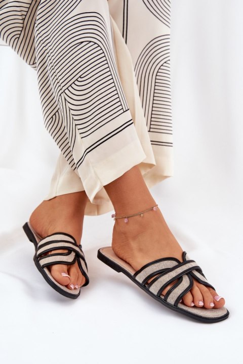 Sandał Klapki Model Scazze TC-11 Beige/Black - Step in style
