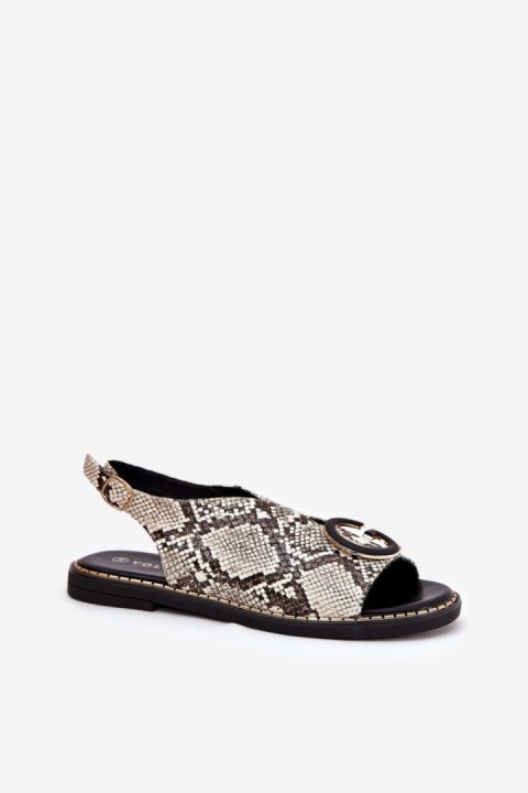 Sandały Model Haliones A8230 Beige/Brown Wąż - Step in style