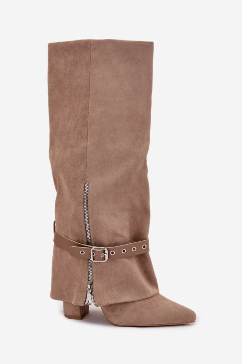 Kozaki Model Jolivine 2502A-1 Beige Zamsz - Step in style