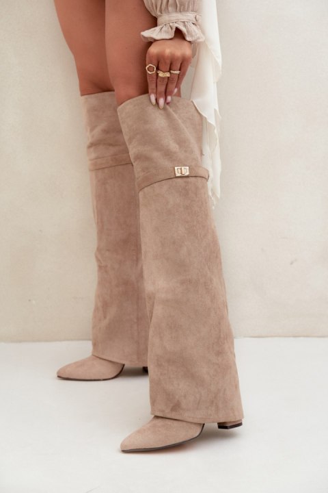 Kozaki Model Serelle CLS-593 Beige Zamsz - Step in style