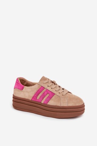 Buty Sportowe Model Eldira GD-LX1075F Beige/Pink - Step in style