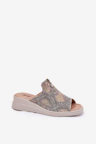 Sandał Klapki Model Irriva ASA266-2 Wąż Beige - Step in style