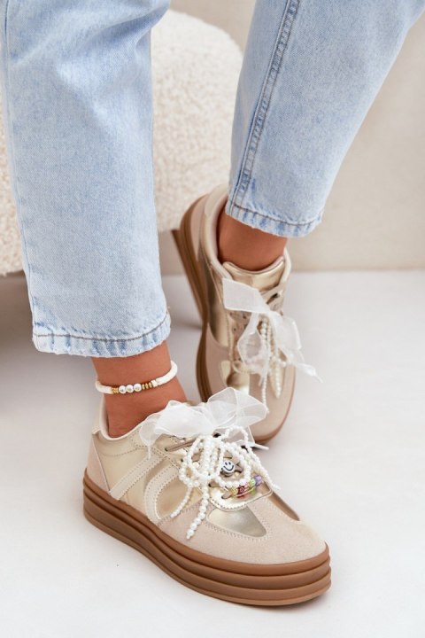 Buty Sportowe Model Vinness C3033 Beige/Gold - Step in style