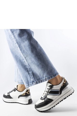 Czarne sneakersy z brokatowymi wstawlami Lang - Solea