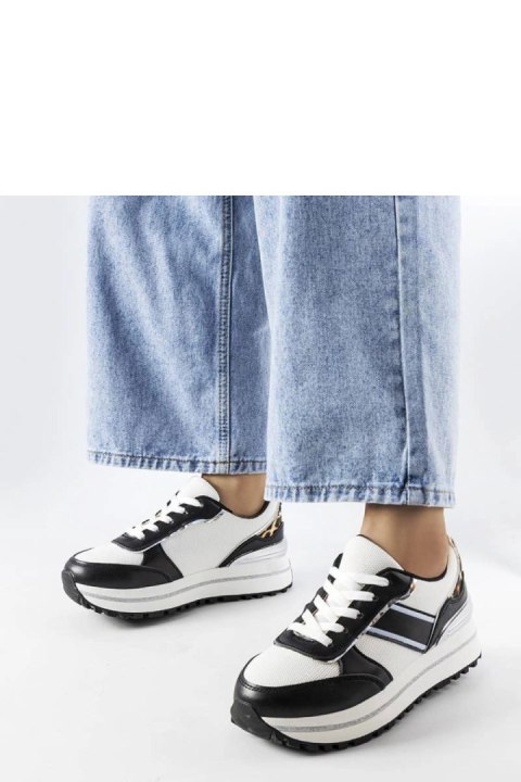 Czarne sneakersy z brokatowymi wstawlami Lang - Solea