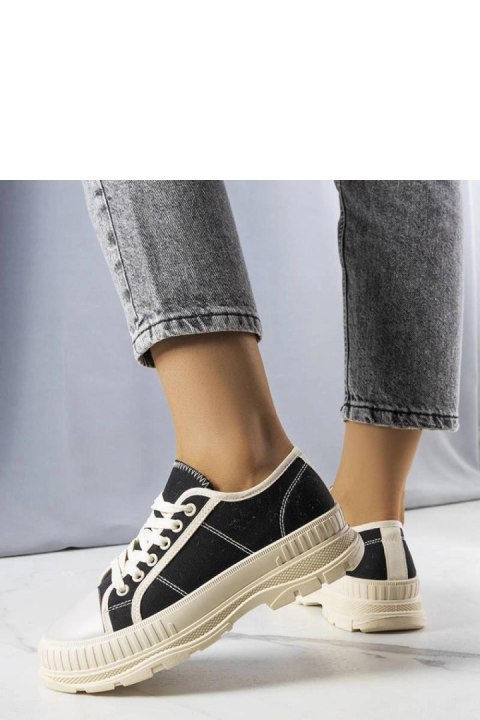 Czarne trampki na platformie Nichole - Solea