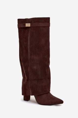 Kozaki Model Evyra LQ-136/CLS-370 Czekolada Zamsz - Step in style