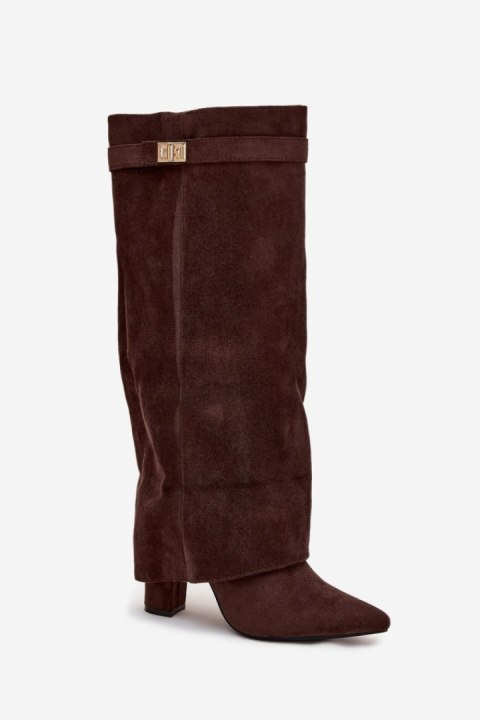 Kozaki Model Evyra LQ-136/CLS-370 Czekolada Zamsz - Step in style