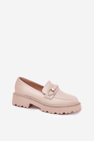 Mokasyny Model Patina 888-883 Beige Skóra - Step in style