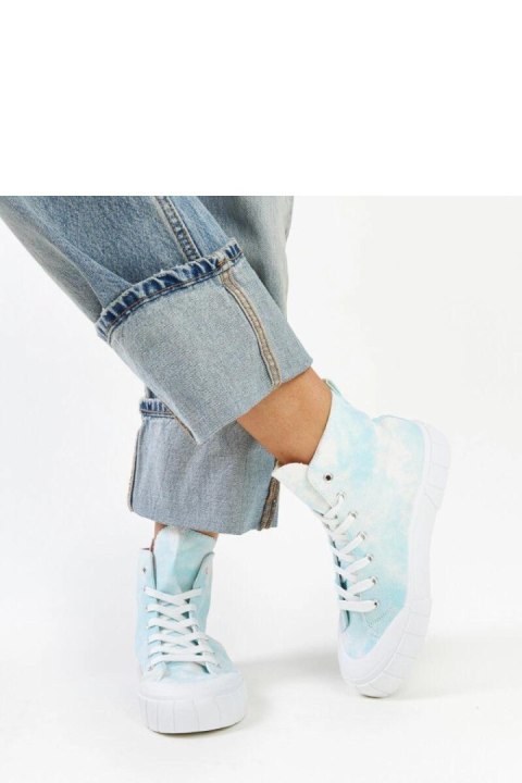 Niebieskie wysokie materiałowe trampki Raissa - Solea