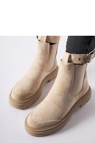 Beżowe botki z ozdobnym zapięciem Abela - Solea