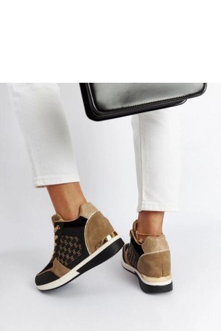 Czarne sneakersy na koturnie Chestnut - Solea