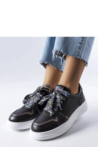Czarne sneakersy wiązane wstążką Pryor - Solea