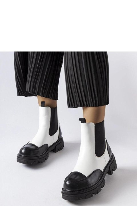 Czarno-białe wsuwane botki Albany - Solea