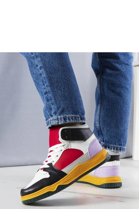 Czarno-czerwone sneakersy za kostkę Elizabeth - Solea