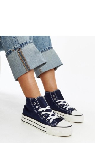 Granatowe wysokie trampki na grubej podeszwie Bagy - Solea