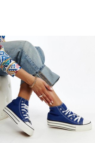 Niebieskie wysokie trampki na grubej podeszwie Bagy - Solea