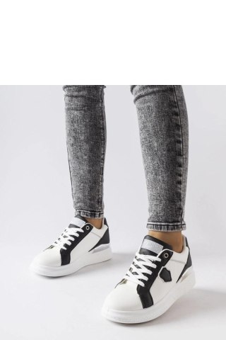 Biało-czarne sneakersy ze srebrnym akcentem Via - Solea