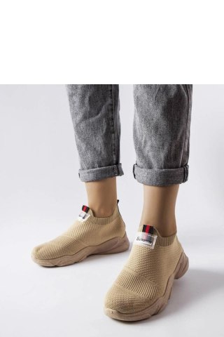 Ciemnobeżowe wsuwane buty sportowe damskie Greco - Solea