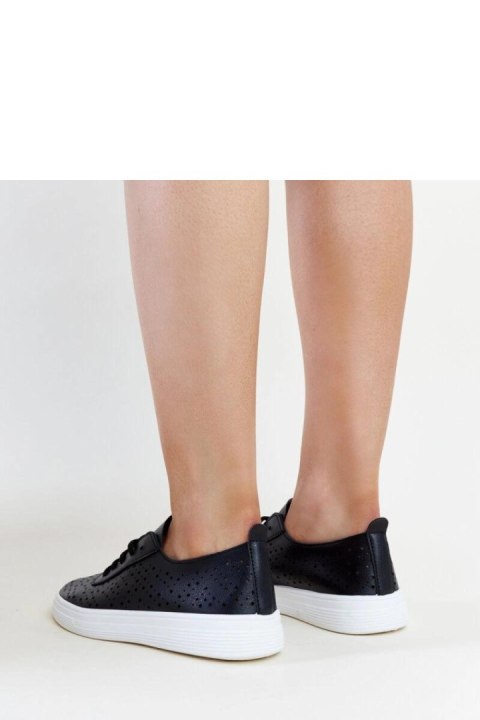 Czarne ażurowe tenisówki Manoek - Solea