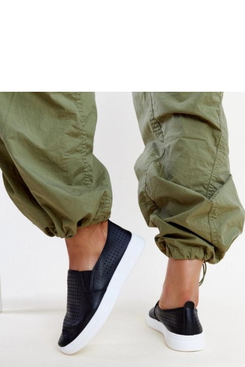 Czarne ażurowe wsuwane tenisówki Dafina - Solea