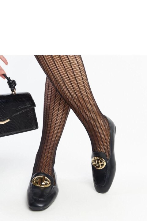 Czarne mokasyny ze złotą ozdobą Bergeron - Solea