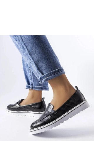 Czarne półbuty z perforacją Bloomsburg - Solea