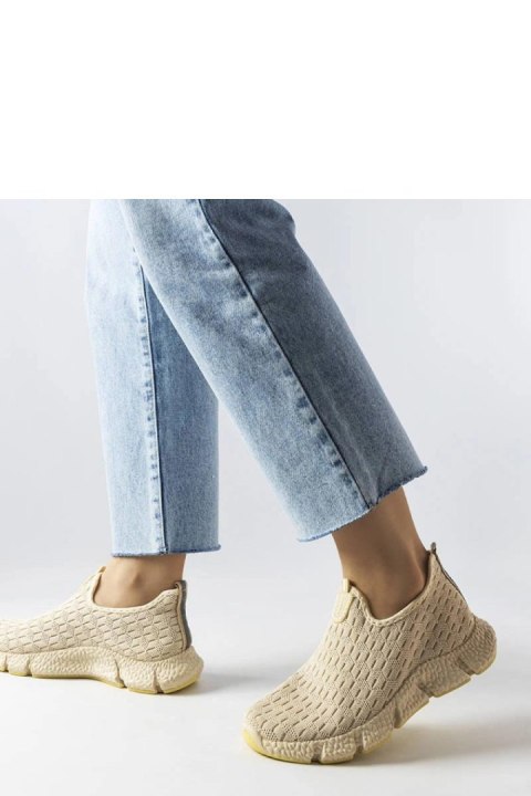 Jasnobeżowe sportowe sneakersy wsuwane Obenor - Solea