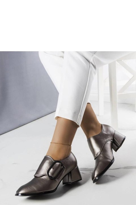 Szare czółenka na słupku Ailani - Solea