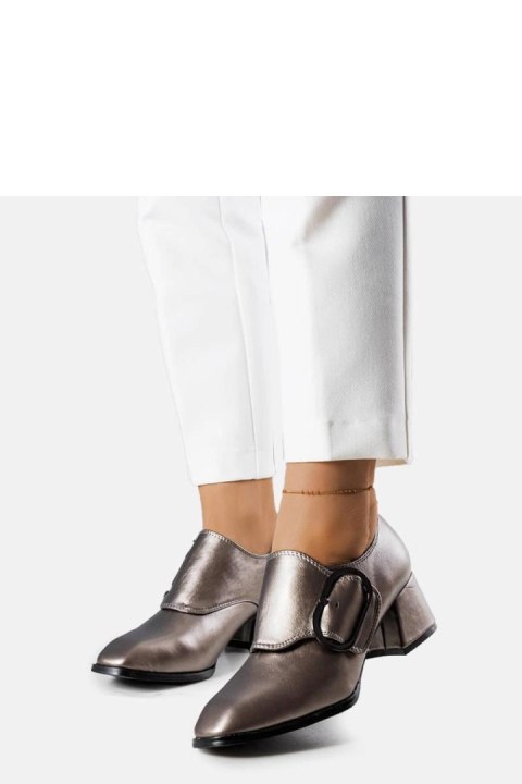 Szare czółenka na słupku Ailani - Solea