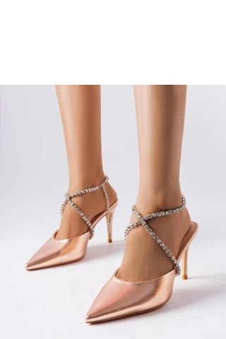 Złote klapki na szpilce Drainer - Solea