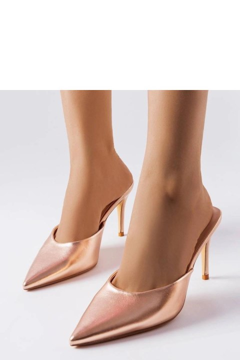 Złote klapki na szpilce Drainer - Solea