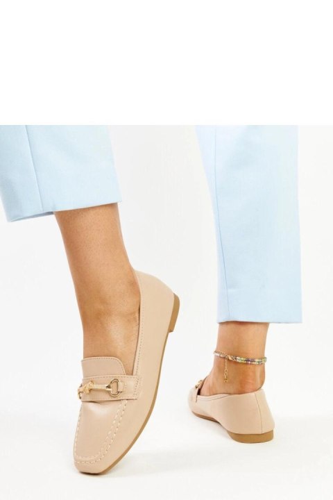 Beżowe ozdobne mokasyny Docherty - Solea