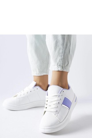 Białe sportowe buty z fioletowym akcentem Marei - Solea