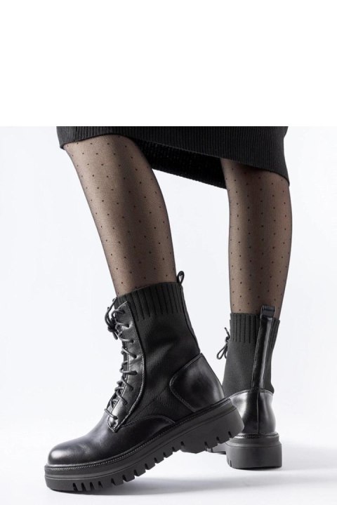 Czarne skarpetowe masywne workery Perticara - Solea