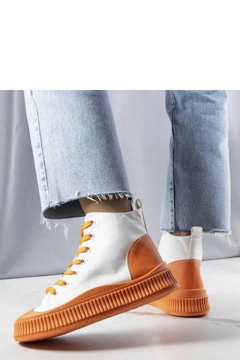 Pomarańczowe trampki na platformie Terri - Solea