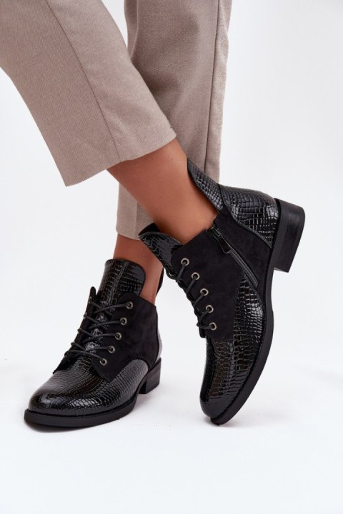 Botki Model Vinceza 16477 Black Lakier - Step in style