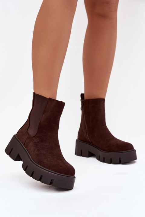 Sztyblety Model Fivienne WZ-113 Czekolada Zamsz - Step in style