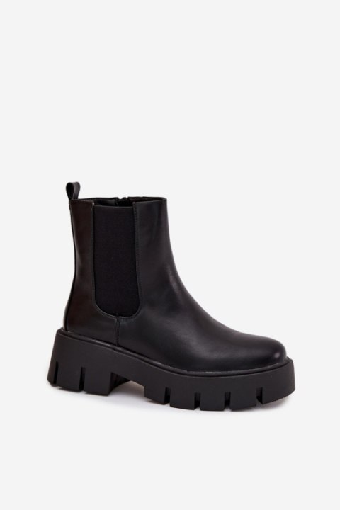 Sztyblety Model Fivienne WZ-115 Black Skóra - Step in style