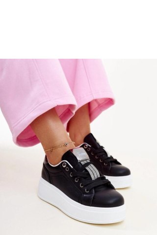 Czarno-srebrne sneakersy z cyrkoniami Maurizia - Solea