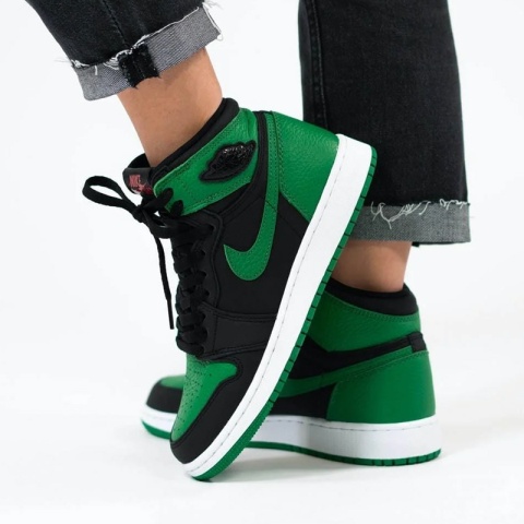 Air Jordan 1 Retro High OG -555088-030, Czarny Zielony