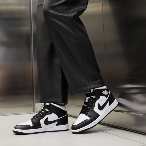 Nike Air Jordan 1 Mid Panda - DV0991-101, Czarny Biały