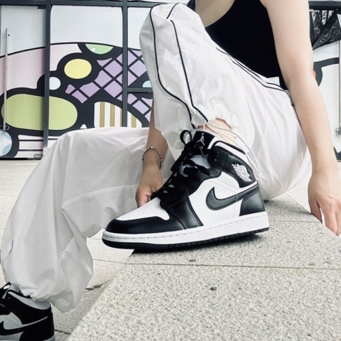 Nike Air Jordan 1 Mid Panda - DV0991-101, Czarny Biały