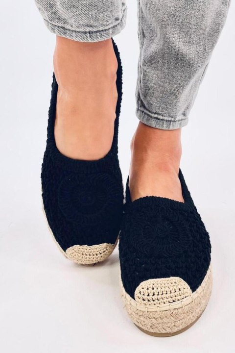 Ażurowe espadryle baleriny DAGONEI BLACK - Inello