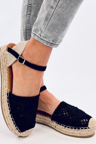 Sandałki ażurowe espadryle PREMAT BLACK - Inello