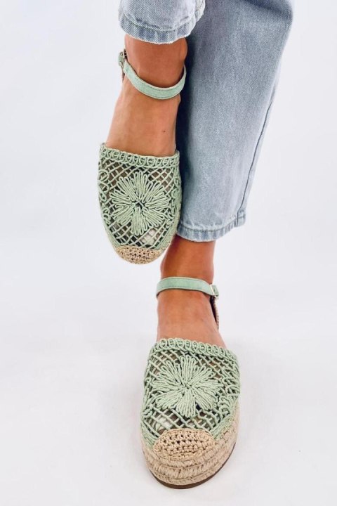 Sandałki ażurowe espadryle PREMAT GREEN - Inello