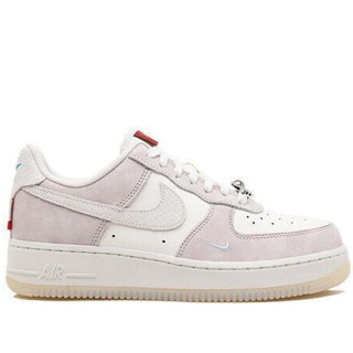 Nike Air Force 1 AF1 NI111A1HJ-A11, beżowe z fioletowymi akcentami