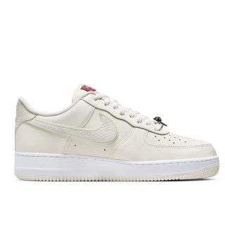 Nike Air Force 1 AF1 NI112O112-A11, beżowe z zielonym i czerwonym akcentem