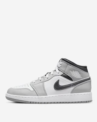 Buty NIKE Air Jordan 1 Mid - Light Smoke Gray - Szare 554724-078